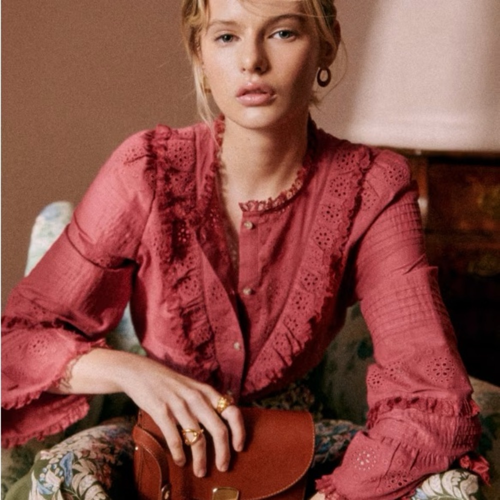 Sezane Nele Shirt in Rosewood